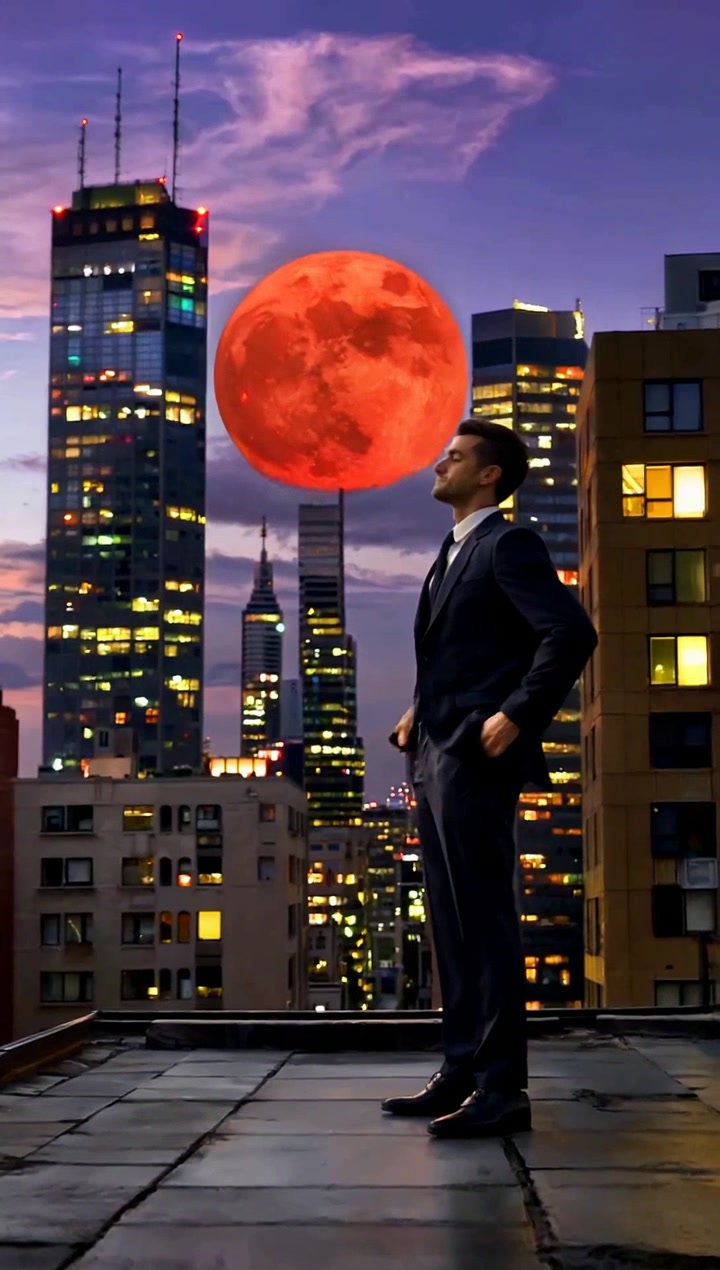 The moment he stops looking down